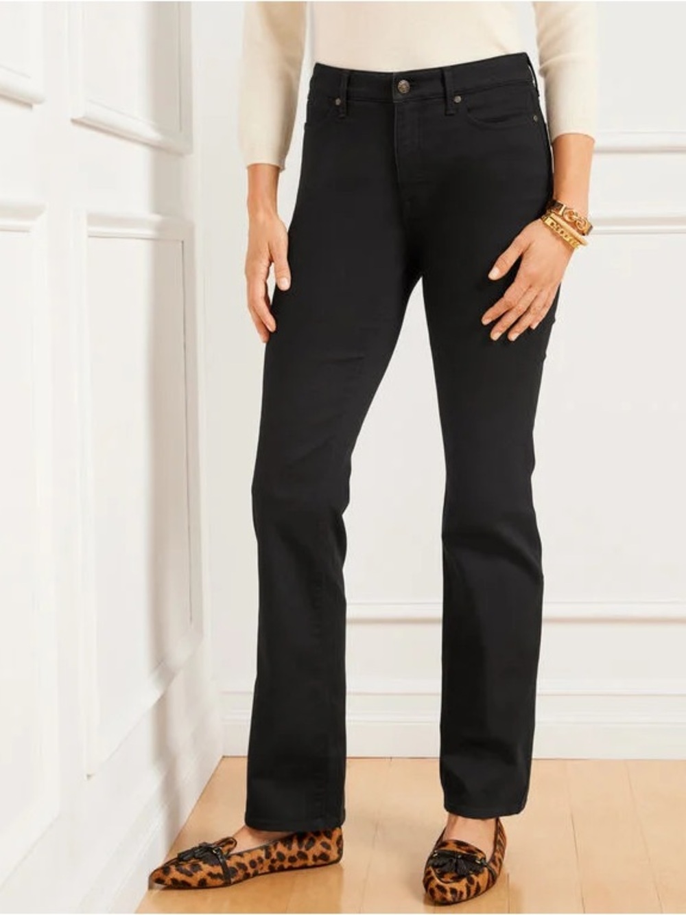 Talbots Black Barely Boot High Waisted Flawless Five Pocket Jeans for Women 10